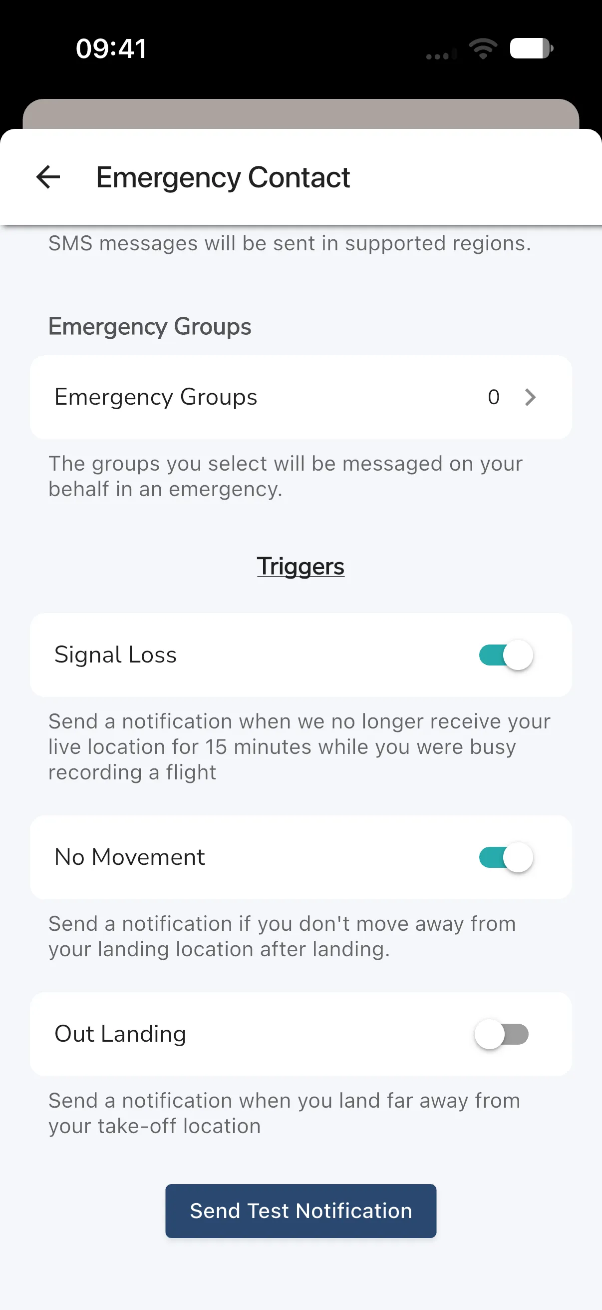 Emergency Contact triggers