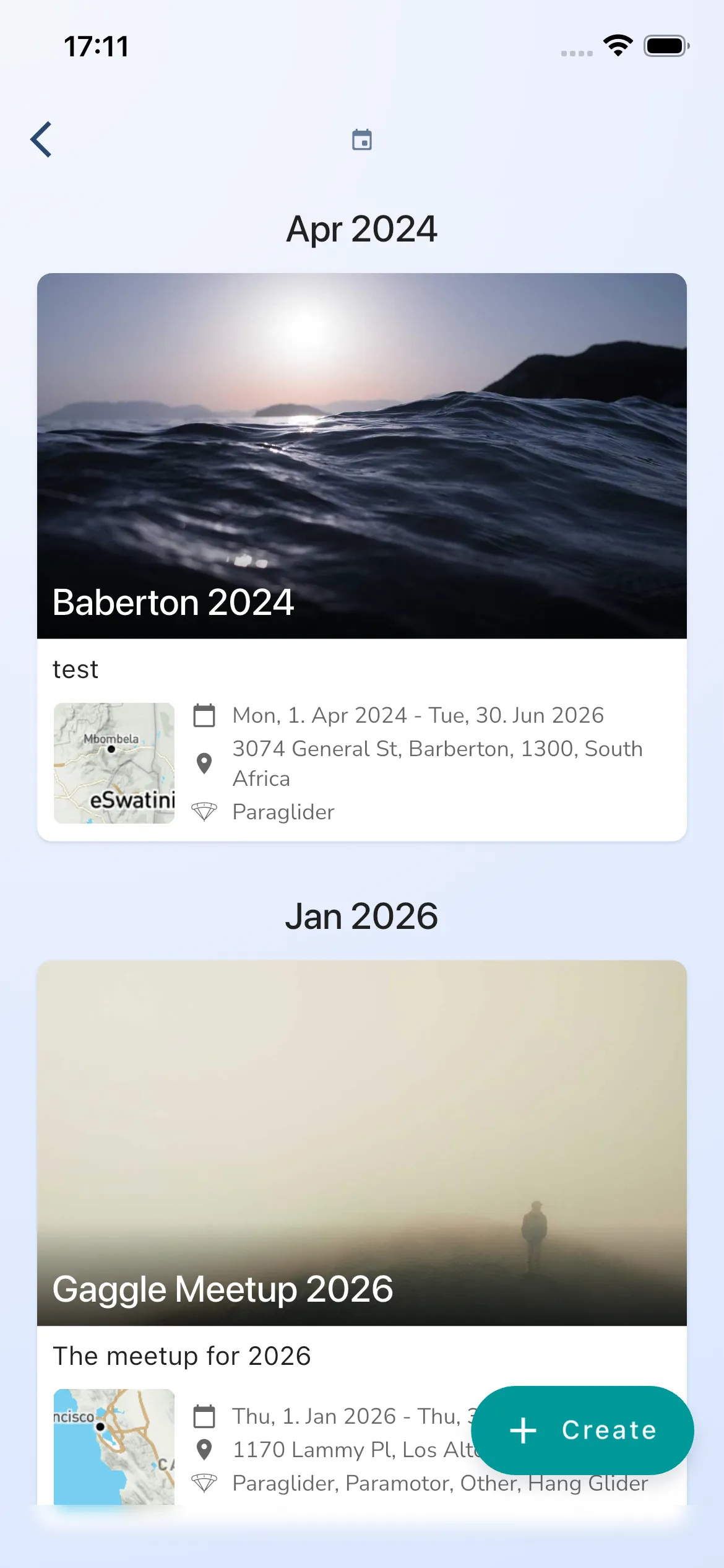 Meetups List
