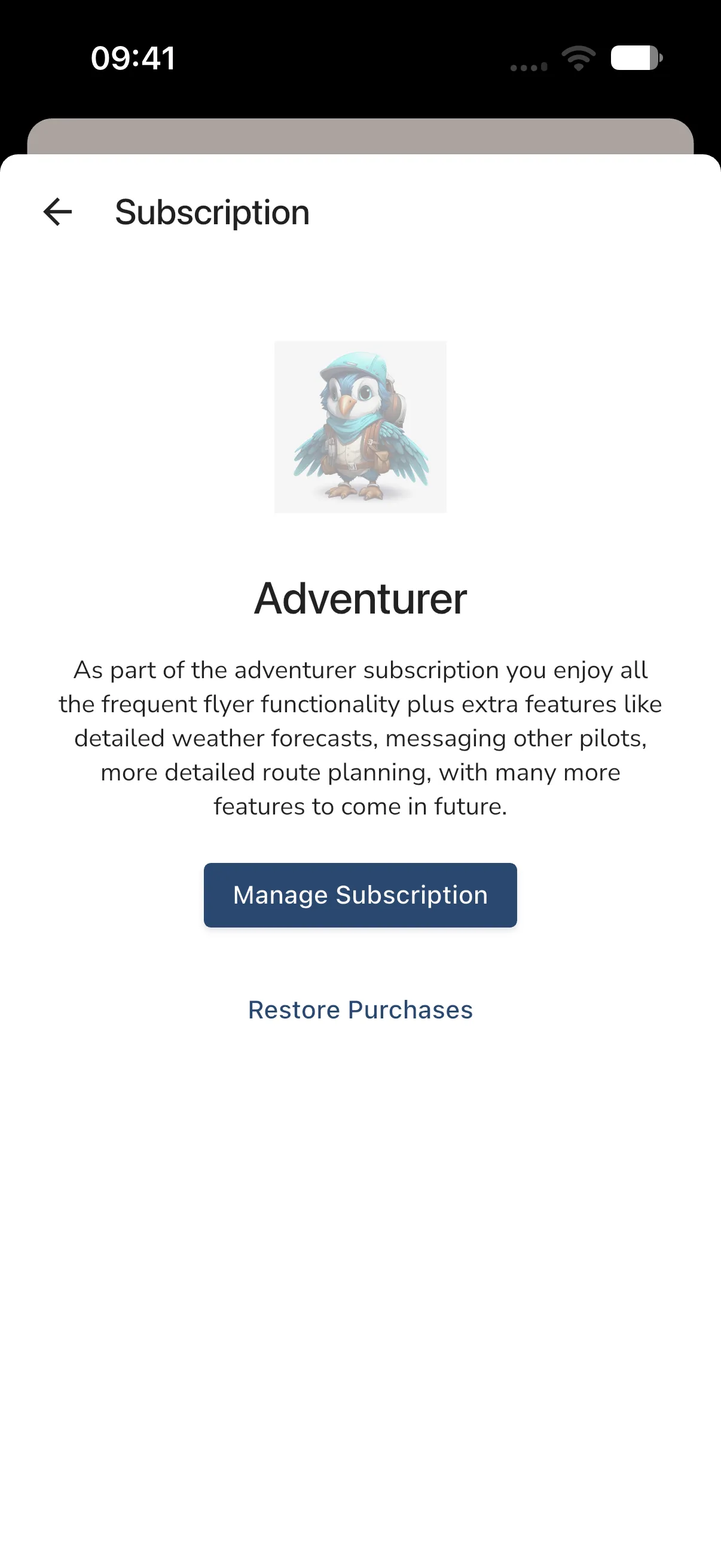 Subscription panel